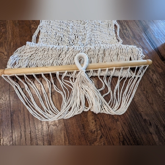 Artisan made cotton hammock with hardwood bar  New! - Picture 5 of 11
